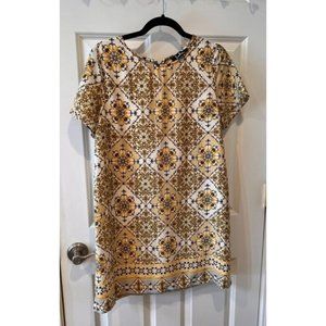 Lulus Dress Vintage Styling Size Large Yellow Black White Short Dress